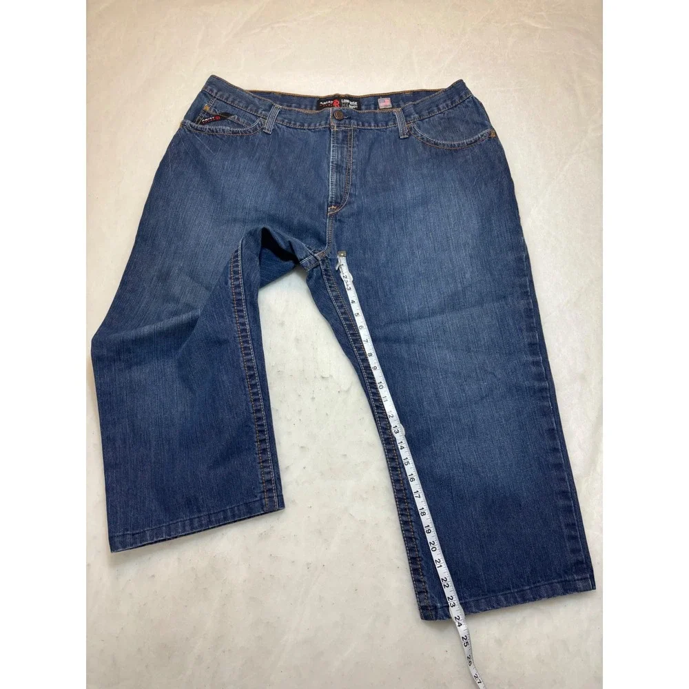ARIAT Fire Resistant Mens Low Rise Boot Cut Jeans Dark Wash Denim Size‎ 44x25